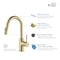Kibi Circular Single Handle Pull Down Kitchen & Bar Sink Faucet KKF2011BG - alternate 5